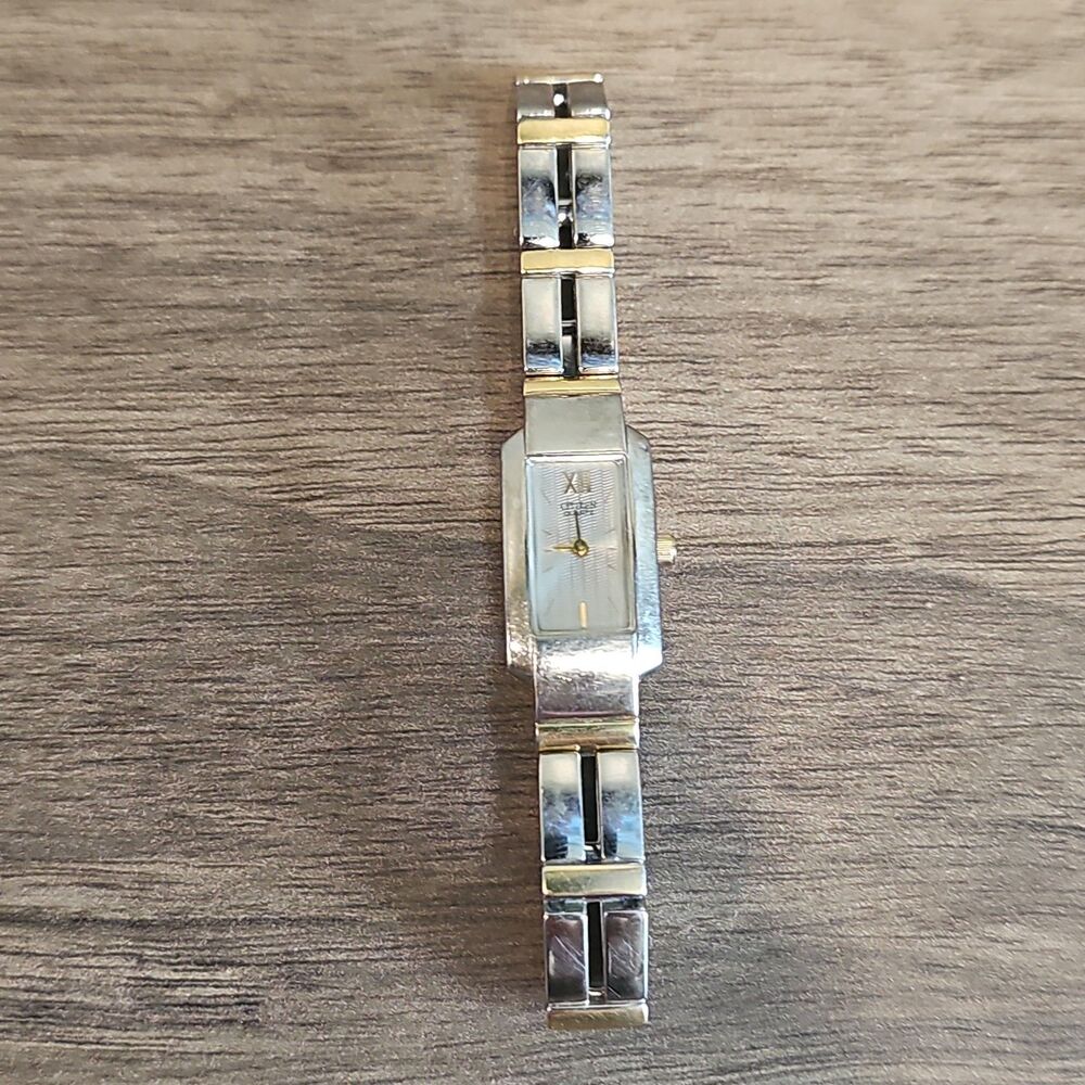 Ladies Citizen Tank Watch 5421-K17489 CK Two-Tone 3N0607 Japanese Mvt Y2K